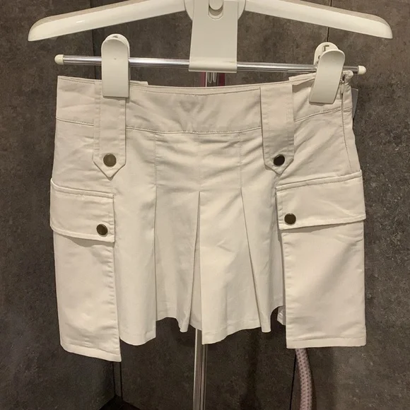 Italian Fashion Designer Khaki Skirt - Picture 2 of 6